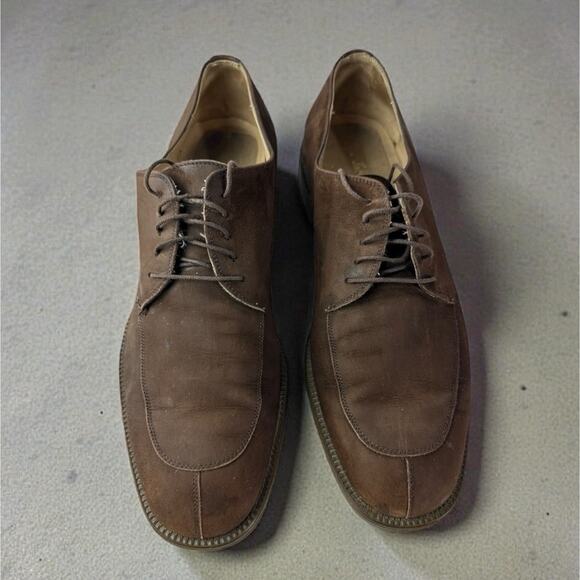 *Flawed Salvatore Ferragamo Men’s Brown Suede Leather Oxford Dress Shoes Size 10 main image 9